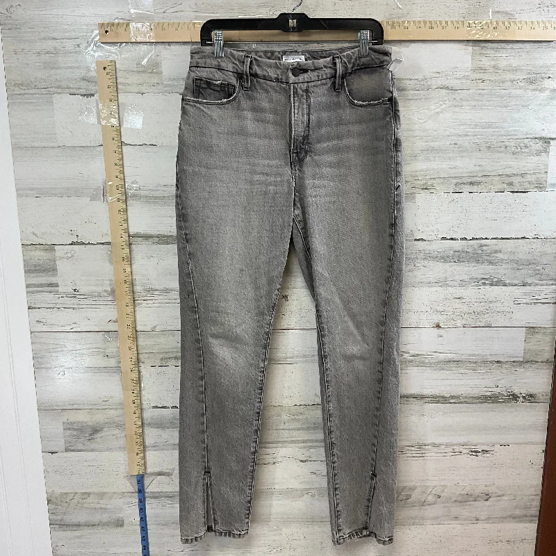 Grey Denim Jeans Straight Good American, Size 8