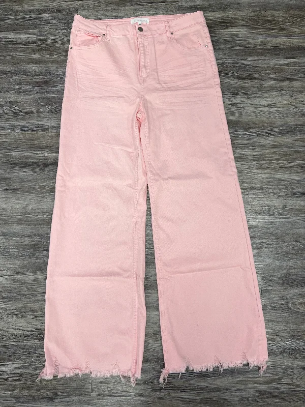 Pink Jeans Flared Risen, Size 14