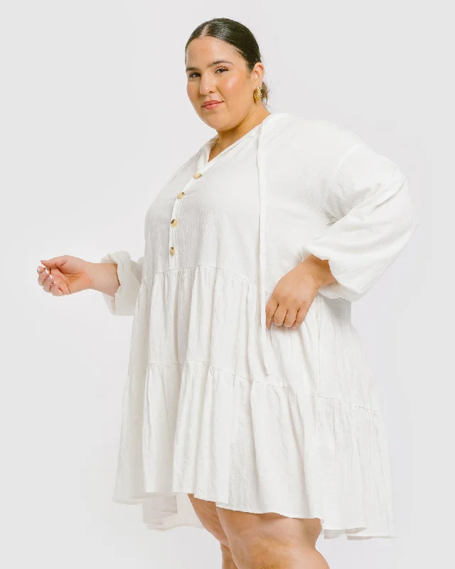 Avalon Smock Dress | White