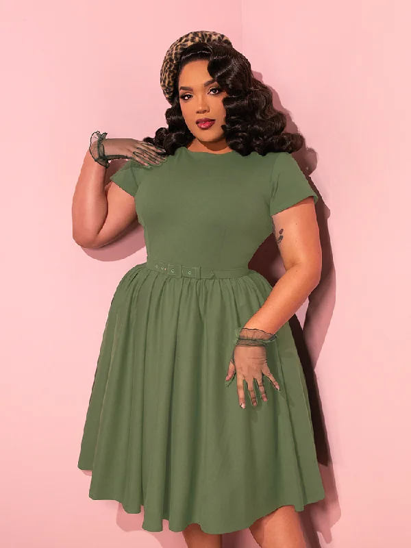 Avon Swing Dress in Sage Green - Vixen by Micheline Pitt