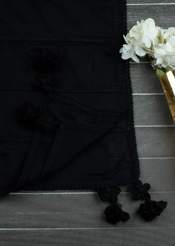 Black Lacey Dupatta