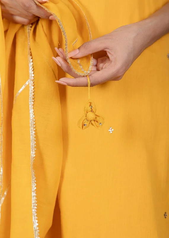 Mustard Yellow Mulmul Dupatta