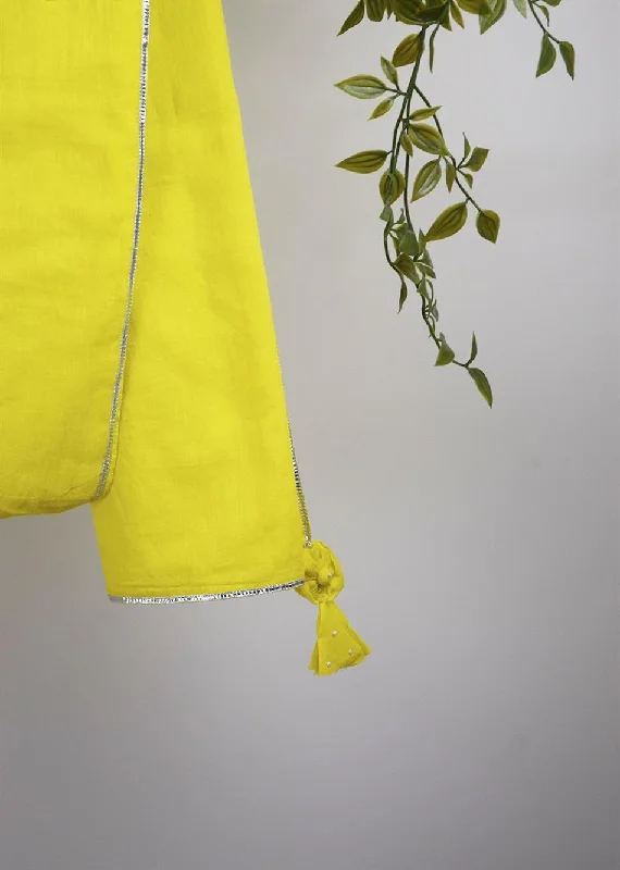 Neon Yellow Mulmul Dupatta