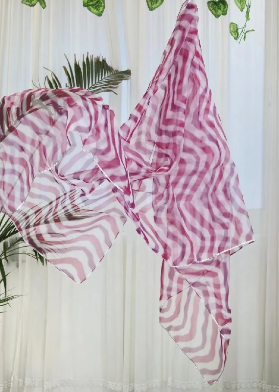 Pink Stripes Organza Dupatta