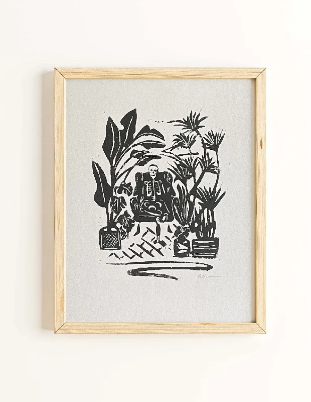 'Plant Throne' Block Print