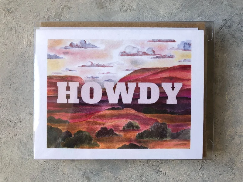 Set of 6 Howdy Greeting Cards