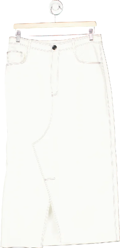 Bouguessa White Midi Skirt L