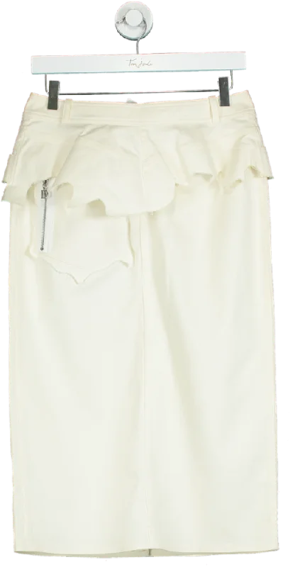 Christian Dior Ivory Ruffled High-Waist Skirt UK 12