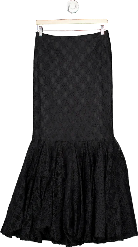 Diva Black Lace Mermaid Skirt UK M