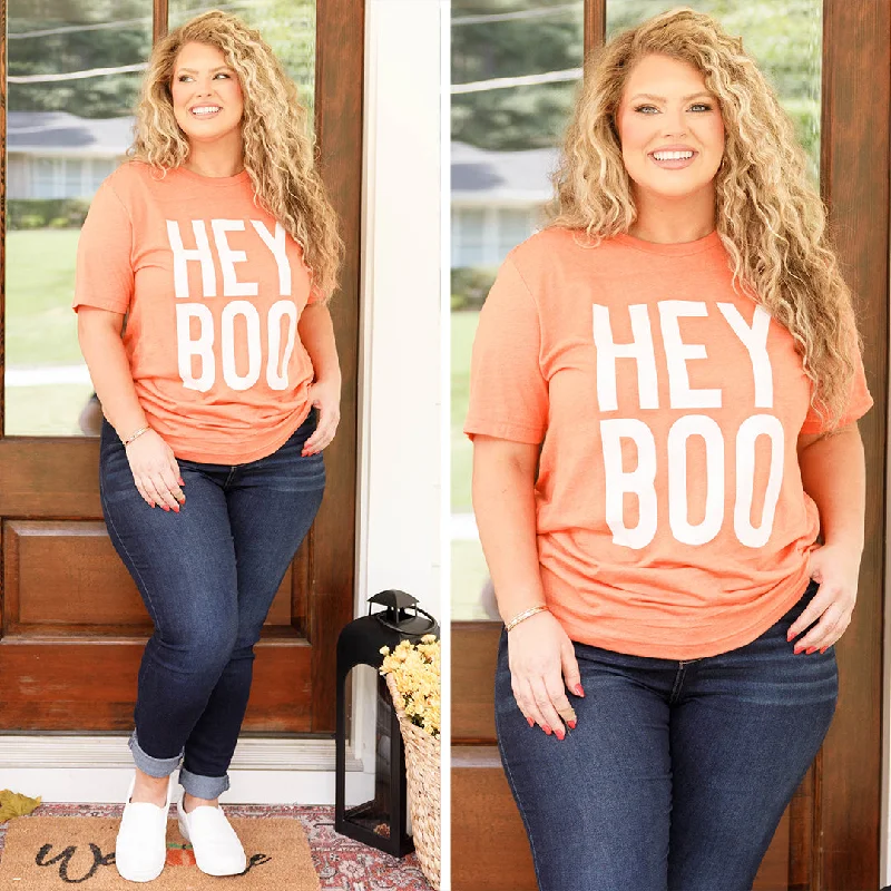 Hey Boo Tee, Heather Orange