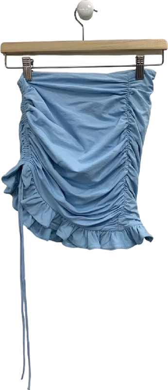 Oh Polly Blue Ruched Mini Skirt UK M