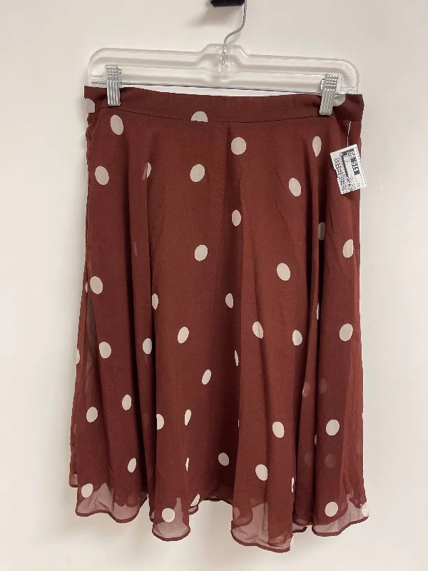 Skirt Midi By Ann Taylor In Brown & White, Size: 6