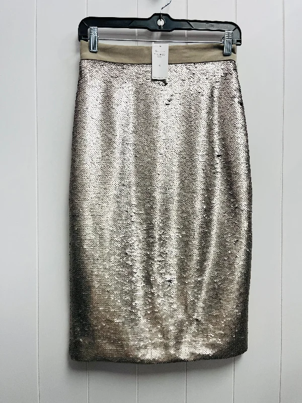 Skirt Midi By Banana Republic In Silver, Size: 0