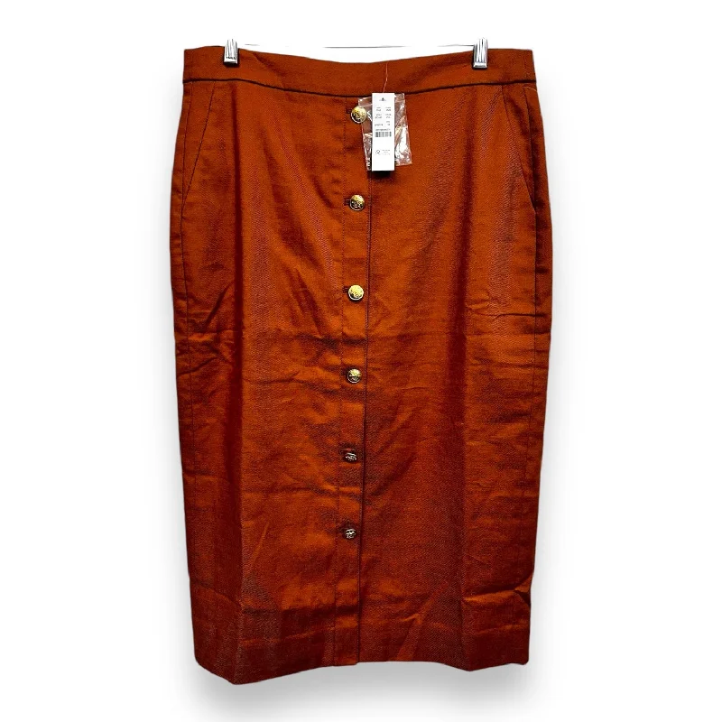 Skirt Midi By J Crew In Rust, Size: 10