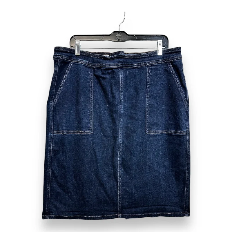 Skirt Mini & Short By Lands End In Denim, Size: 16