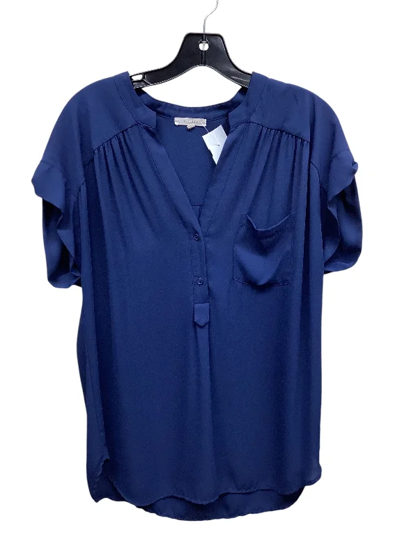 Top Short Sleeve By Pleione In Blue, Size: L