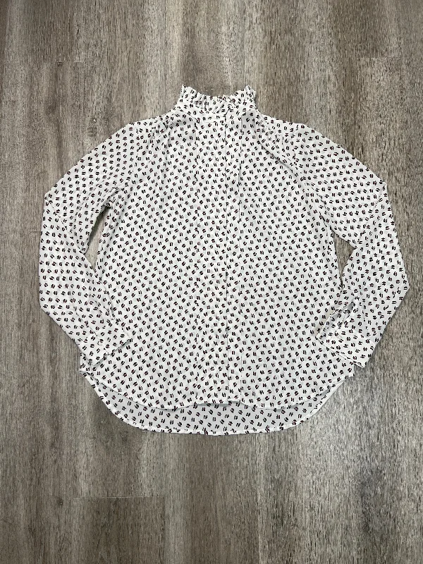 Blouse Long Sleeve By Ann Taylor In White, Size: Xs