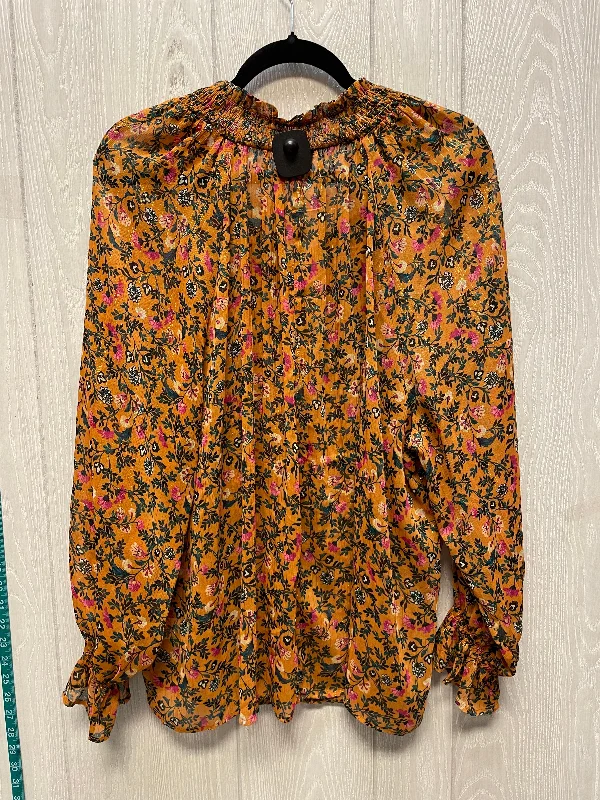 Blouse Long Sleeve By Cato In Floral Print, Size: 2x