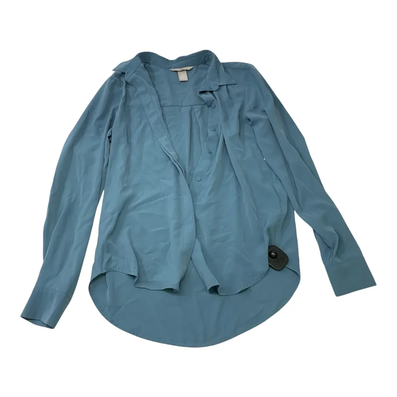 Blouse Long Sleeve By H&m In Blue, Size: Xs