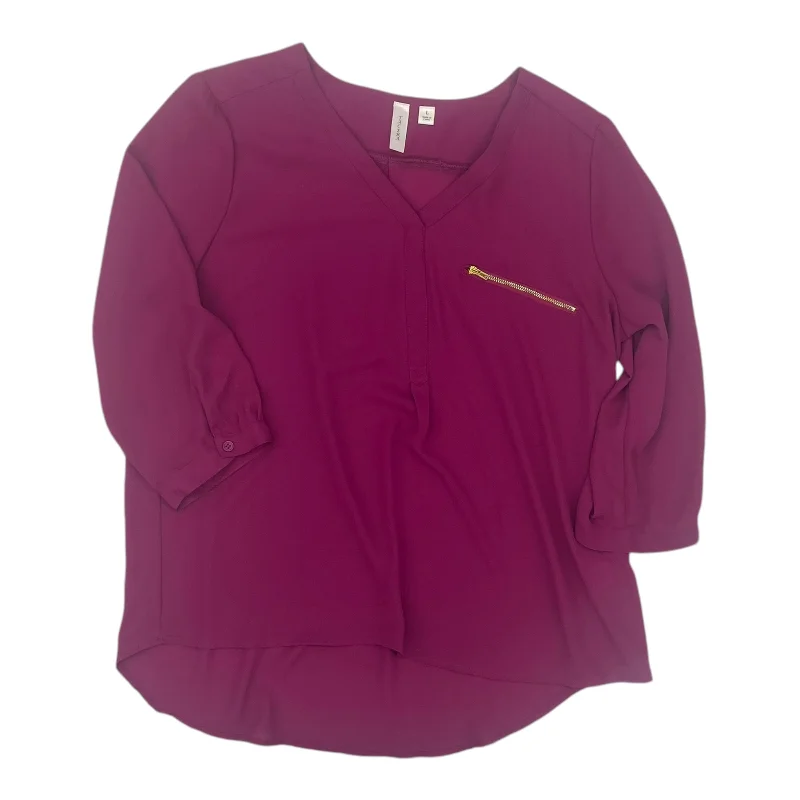 Blouse Ls By Tacera In Pink, Size:L