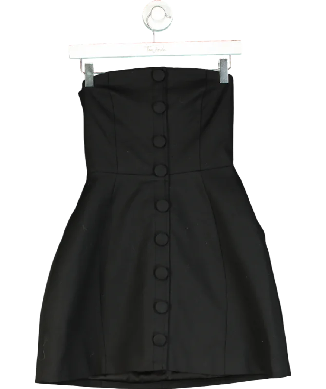 Club L Black Bandeau Tailored Buttoned Mini Dress UK 8