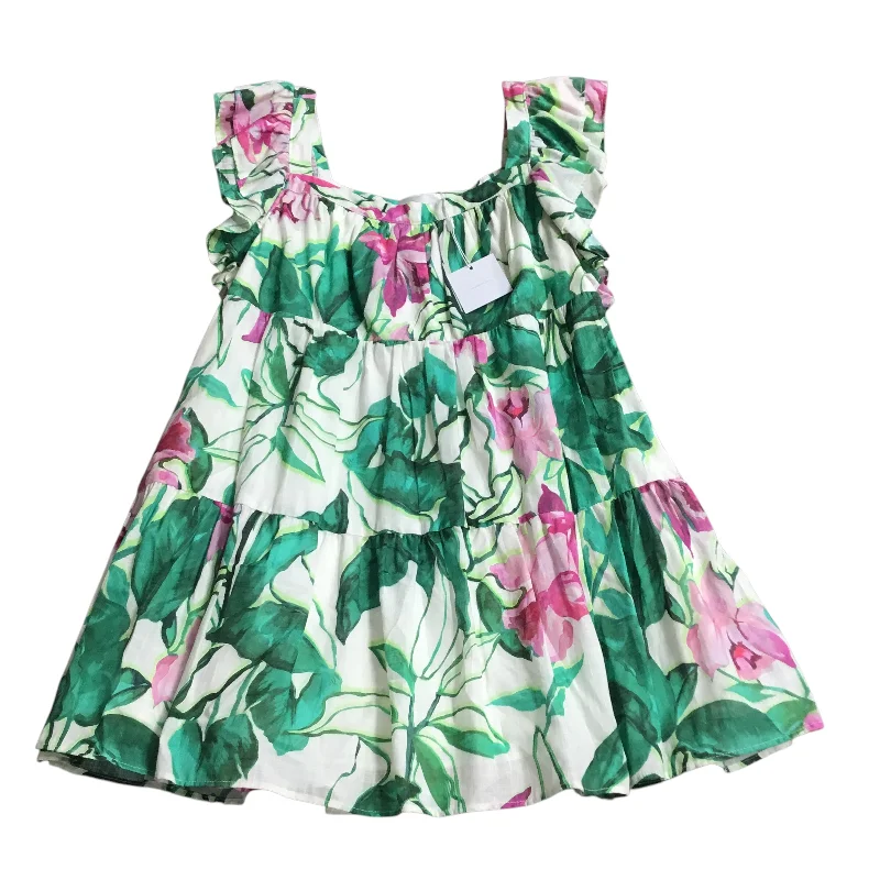 Dress Casual Short By Cma In Green & Pink, Size: L