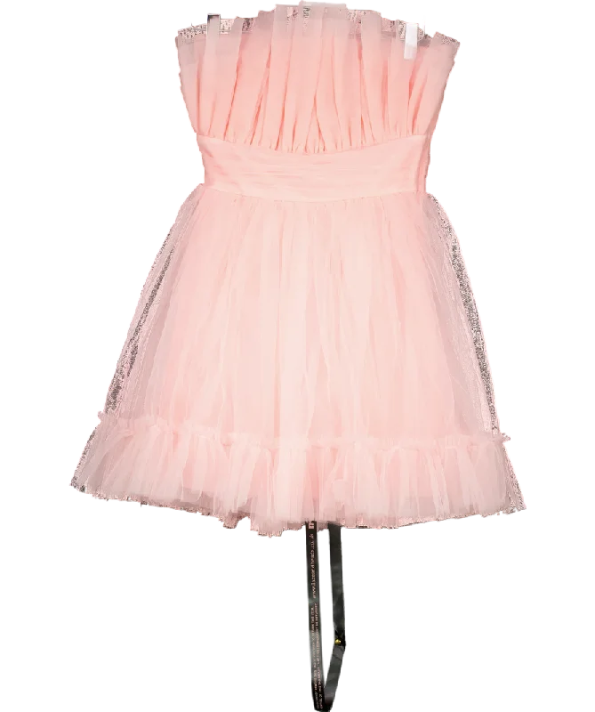 Lace & Beads Pink Nanita Tulle Mini Dress UK 6