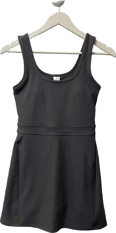 Oasis Grey Sporty Rib Built In Short Dress UK XS