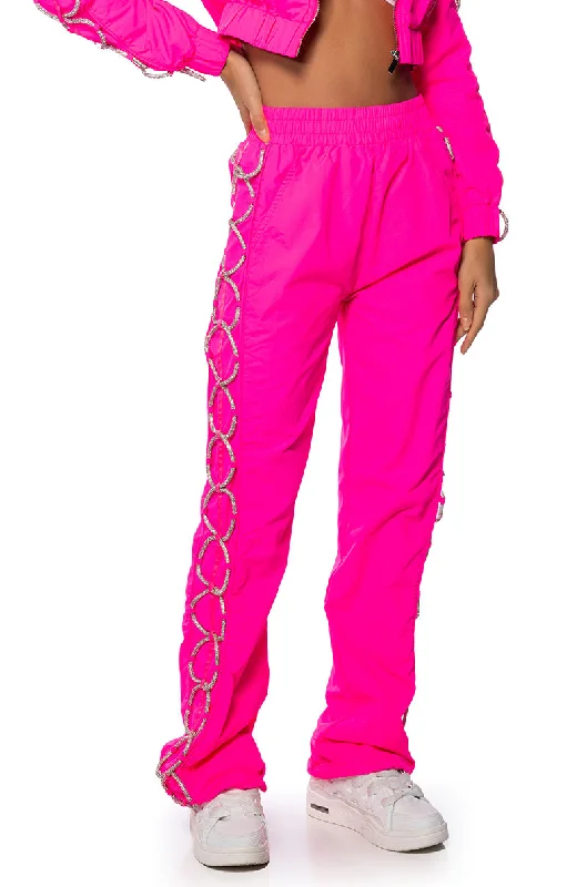 DIAMOND LACE UP TRACK PANT