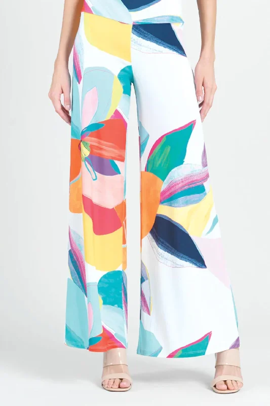 Graphic Soft Knit Palazzo Pant In Floral Print