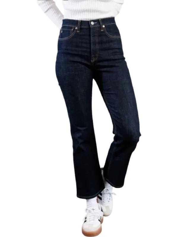 Holly Kick Flare Jeans In Dark Blue