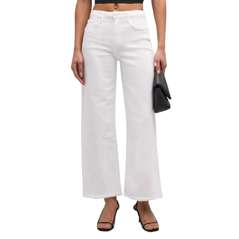 Jude High-Rise Cropped Wide-Leg Denim Pants In White