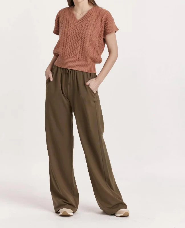 Quincy Wide Leg Pants In Vineyard