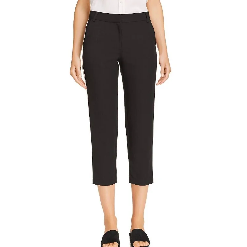 Women's Tuxedo Stripe Capri Cropped Pants In Black/white