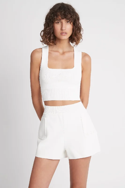 Livadi Cut Out Knit Logo Crop Top