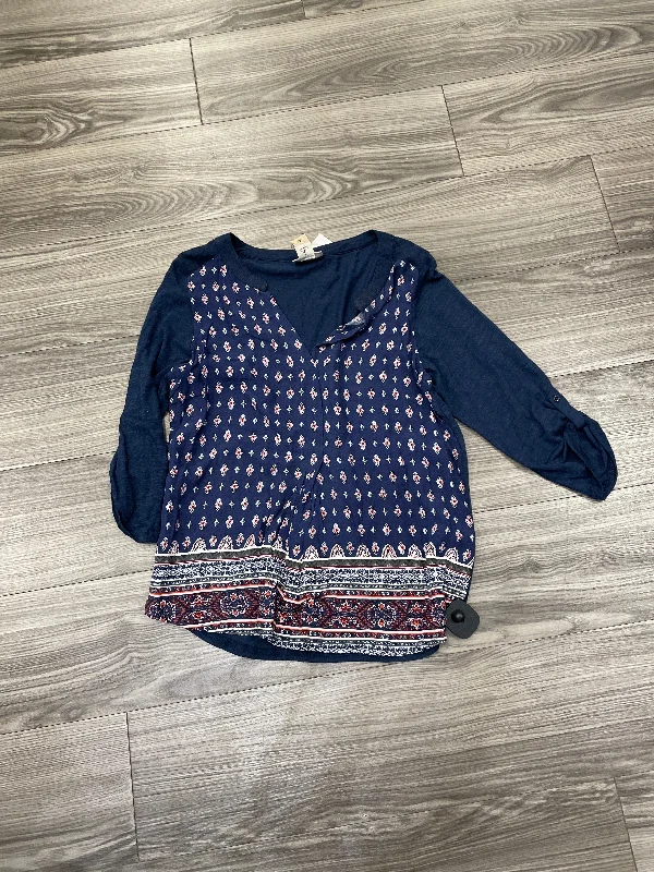 Top 3/4 Sleeve By Ariat In Navy, Size: S