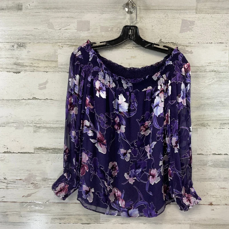 Top 3/4 Sleeve By White House Black Market In Purple, Size: S