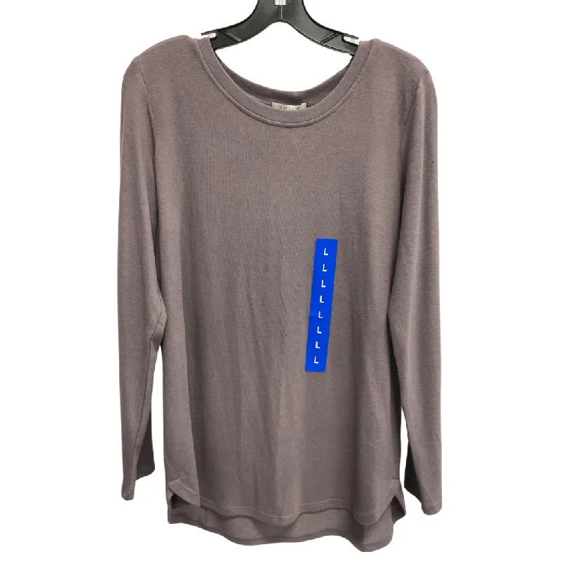 Top Long Sleeve Basic By Matty M In Purple, Size: L