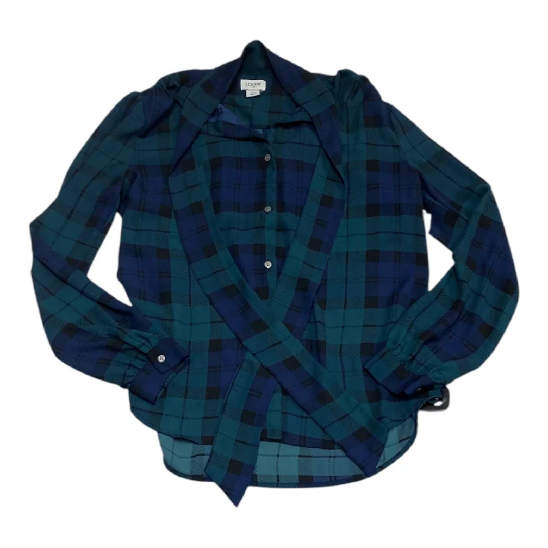 Top Long Sleeve By J. Crew In Blue & Green, Size: Xs