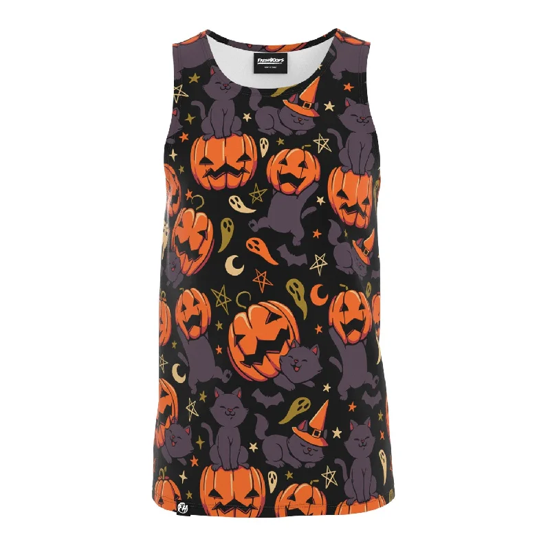 Pumpkin Field Cat Tank Top