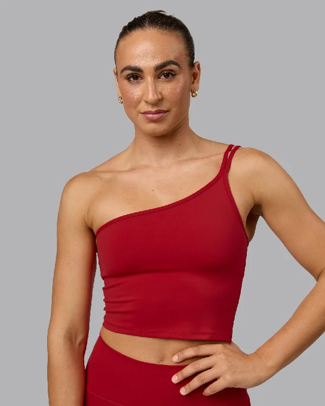 Vivid Skimmer Shelf Bra Tank - Cherry Red